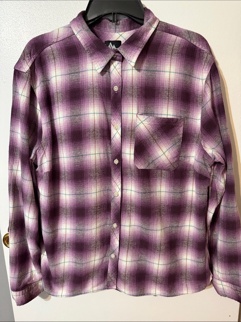 Women’s Purple Plaid Button-Down Shirt